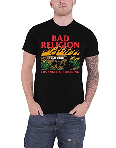 Bad Religion Burning T-Shirt Confortable pour Homme Évitant la Transpiration