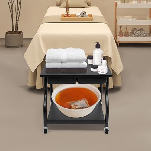 Carrito plegable para spa de pies 2 niveles negro miniatura 4