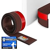 LIEBHEIM Türdichtung Unten - Premium Zugluftstopper für Türen - Bürstendichtung - Tür Dichtung - Zugluftstopper Tür - Türdichtung Selbstklebend - mit Filzgleiter 100cm/90cm - 1 Stück in braun