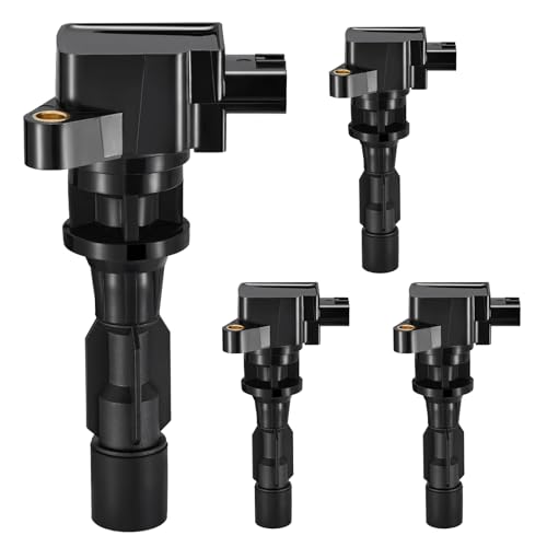 Image of 4-Pack UF604 Ignition Coils Compatible with Mazda 2010 2011 2012 2013 3, Compatible with Mazda 2008 2009 2010 2012 2013 2014 2015 5, 2.3L 2.5L L4 - Replaces 1788386 5C1742 9212174 GN10623