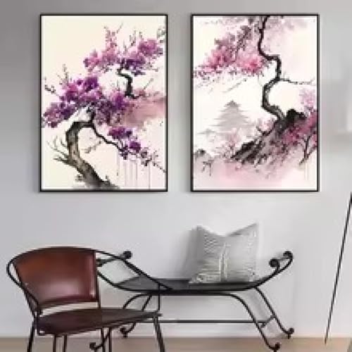 Toile paysage de fleurs roses pour habiller un mur vide sans effort