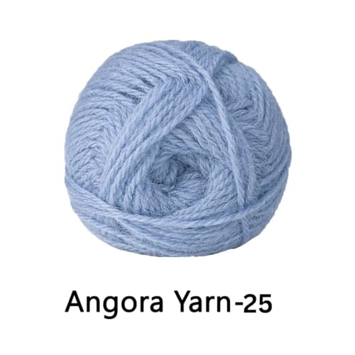 Image of VCR Dusty Blue Green Angora Knitting Yarn, Pack of 1, 100 Grams Hank, 256 Meters Length, 80% Flurry - 20% Acrylic Polyamide Soft Ball for Crochet and Knitting, Suitable for Baby Blankets