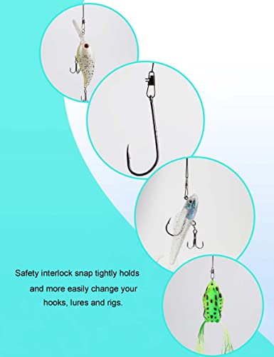 Avlcoaky Fishing Leaders Saltwater Freshwater, 30Pcs Steel Leaders Line Set With 5Pcs Baitholder Fishing Hooks #TOP4
