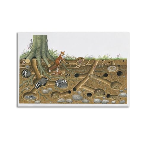 XKUGA Zoologie-Poster, Motiv: Fuchs, Kaninchen, Bausystem, Poster, dekorative Malerei, Leinwand, Wandposter und Kunstdruck, moderne Familienschlafzimmer-Dekoration, Poster, 60 x 90 cm XKUGA Zoologie-Poster, Motiv: Fuchs, Kaninchen, Bausystem, Poster, dekorative Malerei, Leinwand, Wandposter und Kunstdruck, moderne Familienschlafzimmer-Dekoration, Poster, 60 x 90 cm