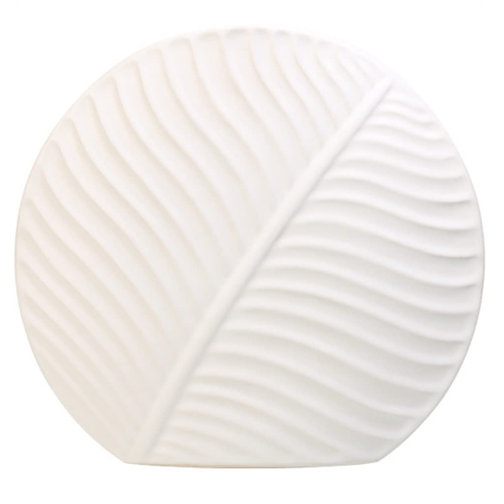 Ceramic vase， Leaves Pattern Clay Vase for Flowers