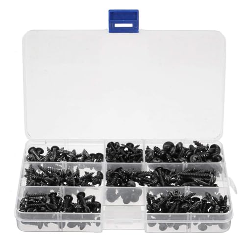 Kit de 340 tornillos autorroscantes de acero carbono