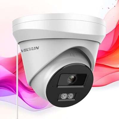 VIKYLIN 4K 8MP IP POE Camera,Smart Hybrid Color Night Vision,Outdoor Security Camera with Audio, AI Human Vehicle Detection, 2.8mm Lens,SD Card Solt