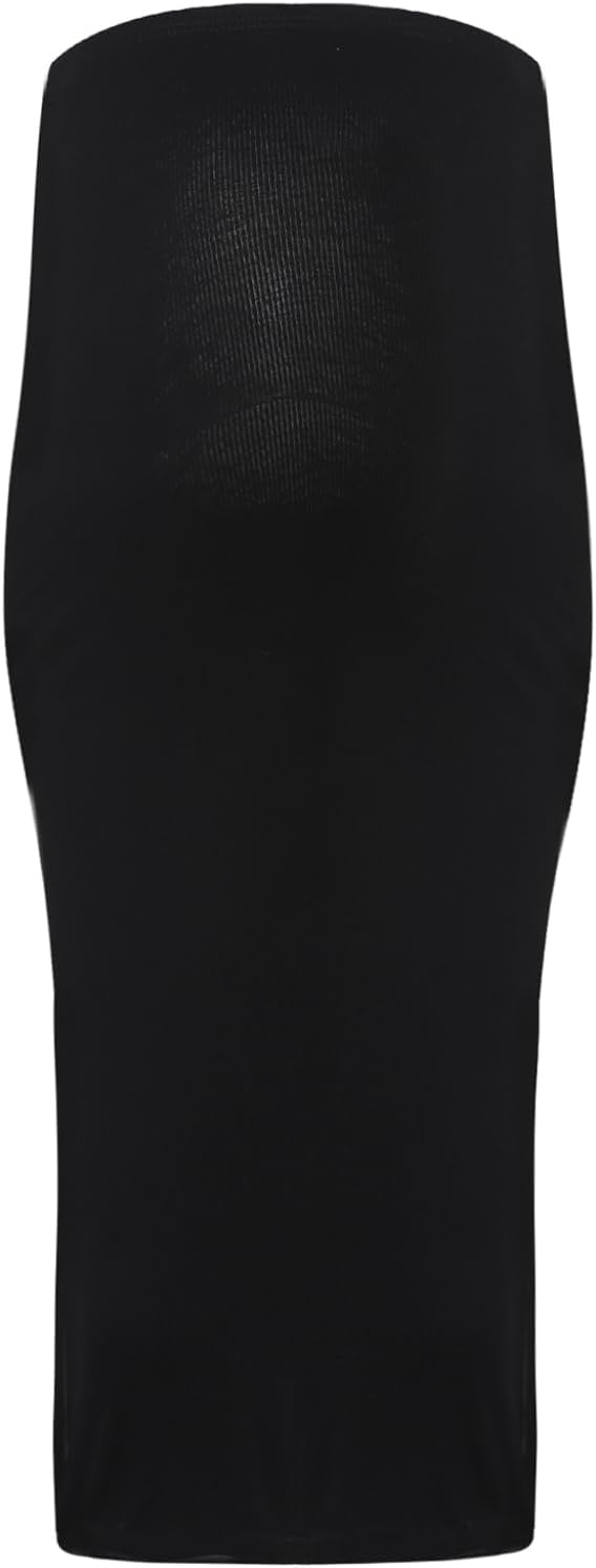 Stretchy Maternity Skirt with Textured Ribbing Mid-Length for All Day Comfort Work to Leisure