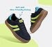 LUCKY STEP Unisex-Child Kid's Sneakers Lace Up School Fashion Platform Breathable Tennis Athletic Running Walking Shoes for Boys Girls (Navy/Green,Little Kids 3)