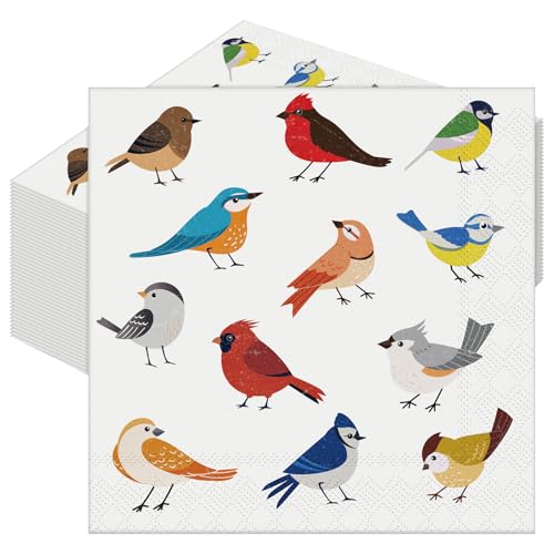 Serviettes en papier jetables été oiseaux colorés décoration table maison