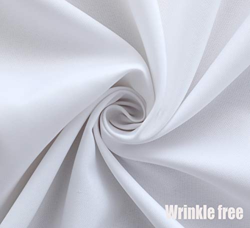 Image of FOLINS&HOME White Square Tablecloth, 60 x 60 Inch Waterproof Table Cloth | Heavy Duty Wrinkle Free Polyester Table Cloths Spillproof and Washable Table Cover for Party, Banquet - Rectangle /Rectangular