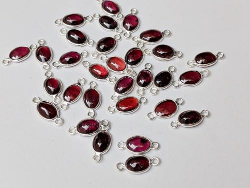 Connecteurs grenat en argent 925 de 12mm pour bijoux d'exception - 3