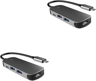 UKCOCO Laptop Docking Station 2pcs 4 1 Four in one Expansion Dock Laptop Docking Stations USB C Hub 4 Ports Hub 4-in-1 Dongle