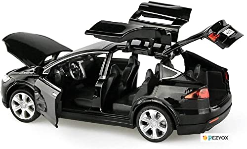 Image of Alloy Car Model Diecasts Metal Toy with Sound /Light /Pull-Back Off-Road Vehicles Car Model Collection Kids Toys Gift Multicolor Pack of 1 (Tesla Black)