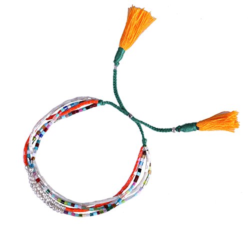 KELITCH Miyuki Mix Beads Friendship Bracelets New Handmade Multi-Strand Bracelet for Womens Gift (Orange)