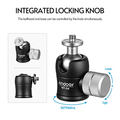 Moniss MT-04 Mini Ball Head 360 Graus Panorâmica com Padrão 1/4 Parafuso para Montagem de Câmeras DS