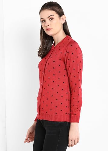 Image of Modeve Women's Acrylic Blend Cardigan /Round Neck Sweater For Winter