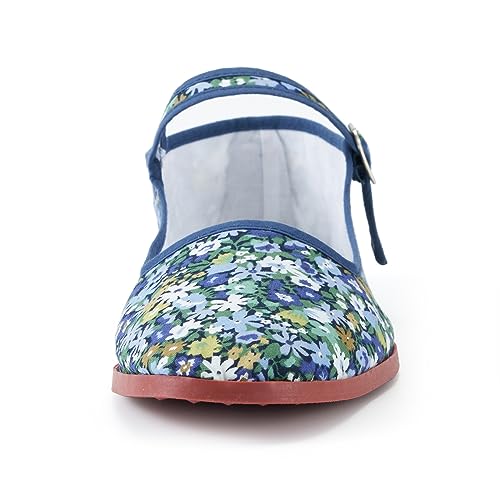Image of Womens Classic China Flats, Casual China Doll Shoes, Cotton Mary Janes, Chinese Tai Chi Shoes (Little Flower, Adult, Women, Numeric 7, Numeric, us Footwear Size System, Medium)