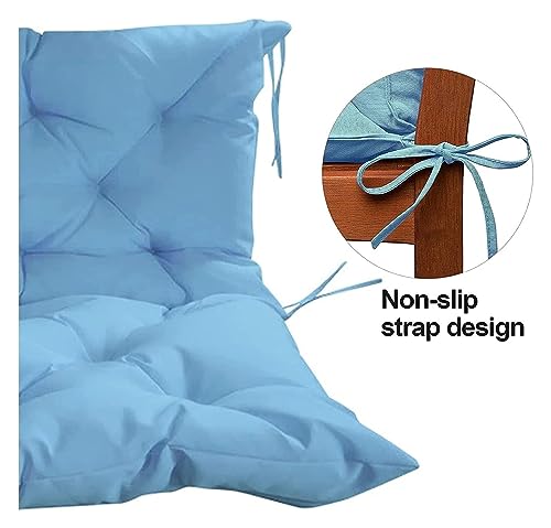 Coussins de balançoire de jardin d'une finition bleu clair d'exception pour porche et banc - 5