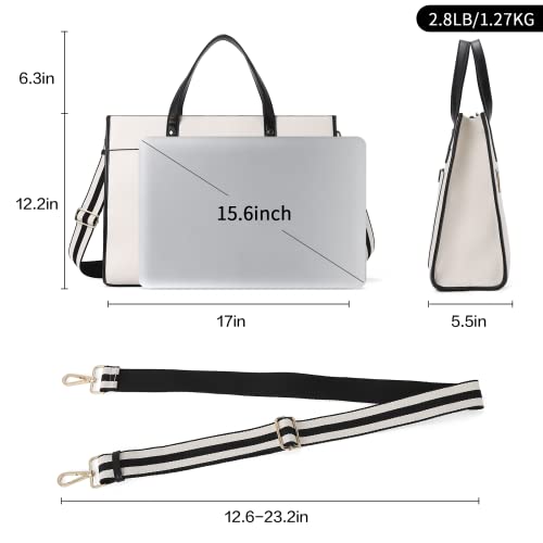 CLUCI Laptop Tote Bag for women 15.6 inch Computer Briefcase Leather Work Shoulder Bags Handbag for Office,School,Travel3