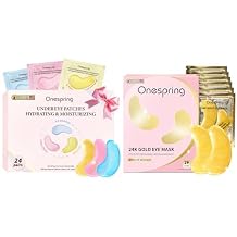 3-in-1 Eye Mask & 24 Pairs of Gold Under Patches Gift Box - Deeply Lighten Dark Circles, Fight Puffy Eye Bags, Smooth Fine Lines, Tighten Eye Area - Single Party, Birthday, Bridesmaid Love Gift Box