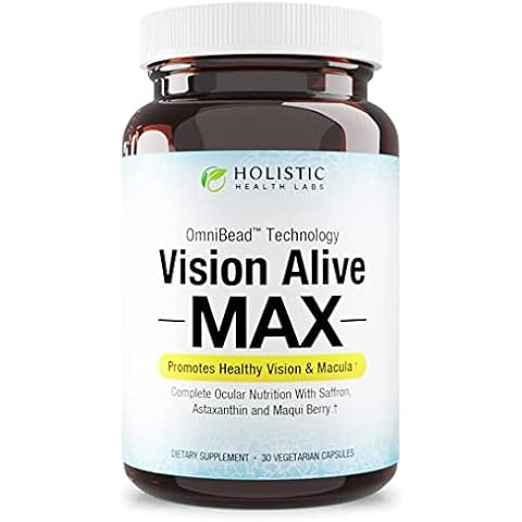 Holistic Health Labs Vision Alive Max with 8 Natural Ingredients Lutemax® 2020, Bilberries, Blueberries, c3g from Black Currant, Maqui Berry, Saffron, and Astaxanthin (30 Count (Pack of 1)) Cover