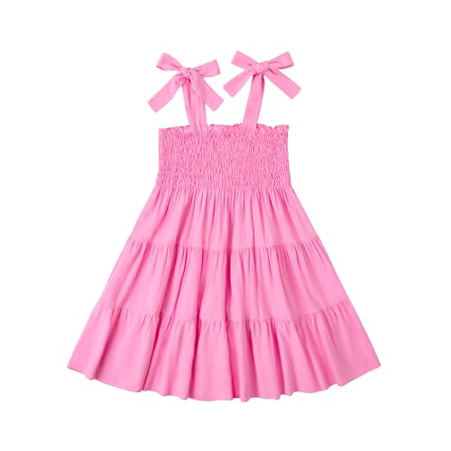 Magic Park Baby Toddler Girl Sleeveless Ruffle Dresses Child Summer Tiered Tie-Strap Beach Sundress Teen Casual A-Line Dress
