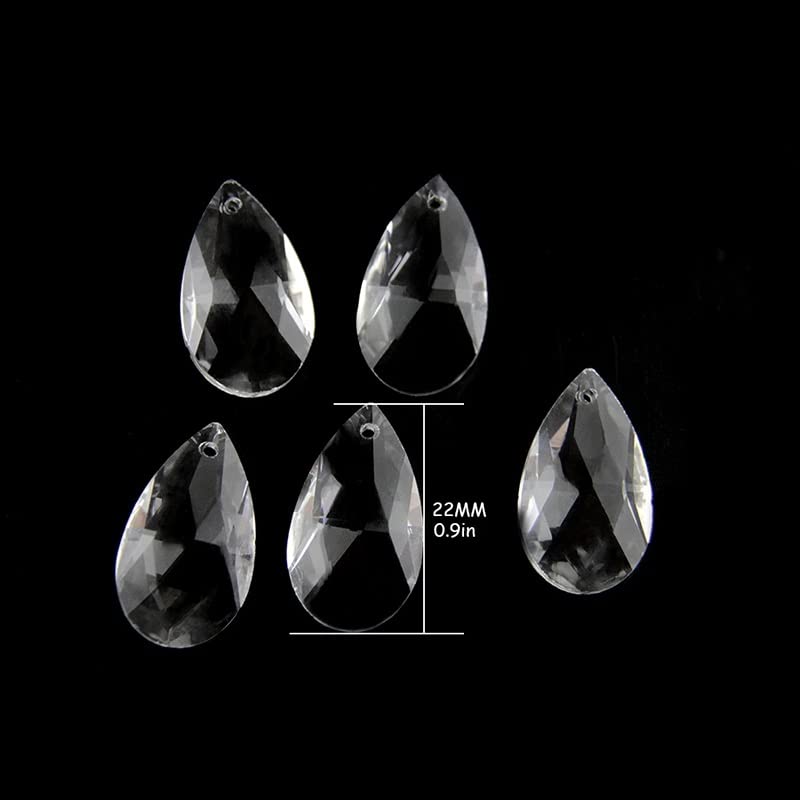 Kryształowe zawieszki do żyrandoli Wisząca ozdoba， 22mm 20szt./ 100szt. Przezroczyste wiszące koraliki części wisiorków(100pcs)