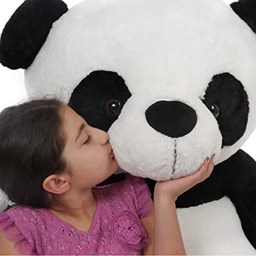 Image of 5 Feet White& Black Panda Giant Teddy Bear Soft,Plush,Cuddly Stuffed Animal for Kids, Birthdays, Anniversaries, Valentine's Day,Special Occasions Large Huggable (5 Feet Panda)