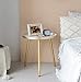Round End Tables Living Room,Round Side Table Metal White Nightstand for Bedrooms,Cute Gold Coffee Table,Large Plant Stand for Balcony,White Tray with 3 Legged Gold Accent Table by TuoxinEM