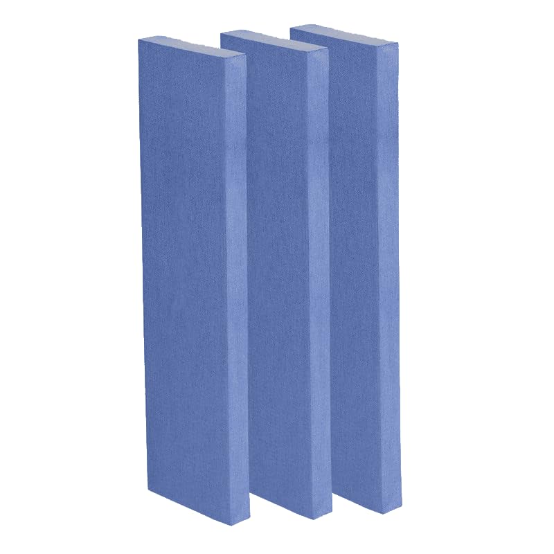 Image of Timber Acoustics | X14 Control Absorption Panels | Rockwool | German Pine | Room Acoustics & Soundproofing | 1' x 4' x 3 inch [Set of 3] NRC > 0.90 (Dark Blue)