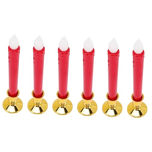 Velas LED sin fuego Operitacx 6 piezas para evitar manchas de cera