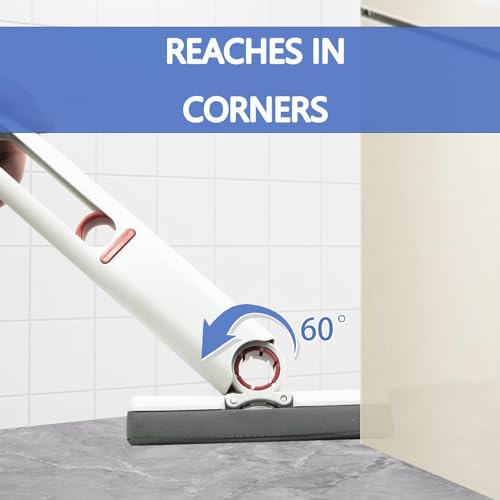 Image of ZENTARA Mini Foldable Mop | Portable Sponge Mop with Self Squeeze | Kitchen Bathroom Floor Cleaning | Compact Home Cleaning Tool | Heavy Duty Wiper