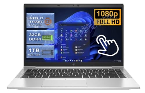 Image of HP EliteBook 840 G8 14 inch 1920x1080 Full HD Touchscreen Home & Business Laptop, Intel i7-1165G7 4-Core, 32GB RAM, 1TB NVMe SSD, Intel Iris Xe, Fingerprint, Win 11 Pro (Renewed)