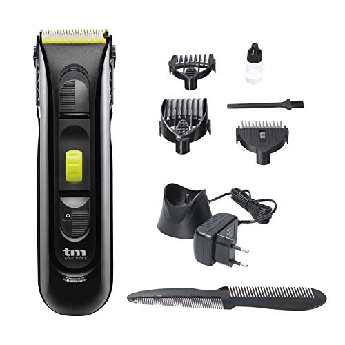 TM Electron TMHC106G Maquinilla eléctrica Profesional cortapelos inalámbrica con batería Recargable, indicador de Carga Luminoso LED, Cuchillas de Titanio y cerámica, Verde, Clásico, Clásico