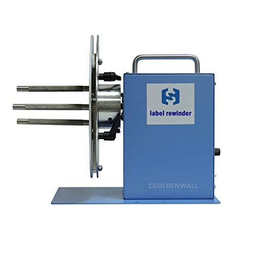 CGOLDENWALL HB Series Automatic Label Re-Winder Rewinding Machine Bar Code Rewinder Two-Way Tag Winder Speed Adjustable 100mm/120mm/150mm (HB-C7 150mm, Without Lever)