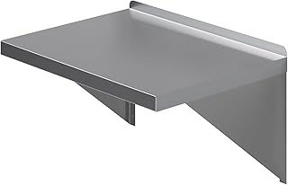 AmGood 18" Width x 24" Length | Stainless Steel Wall Shelf | Square Edge | Metal Shelving | Heavy Duty | Commercial Grade | Wall Mount | NSF Certified