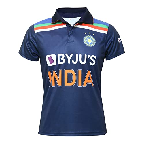 KD India Jersey Cricket Dri Fit Retro Uniform Half Full Sleeve T Shirt Supporter Match Tee Plain Half Sleeve Chest 44
