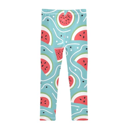 Watermelon Slices Water Ripple Girls Leggings Soft Stretch Workout Yoga Dance Pants for Kids Casual Tights2
