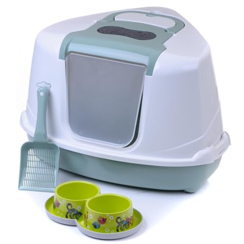 Katzentoilette Flip Corner Agave + Streuschaufel + Doppelnapf