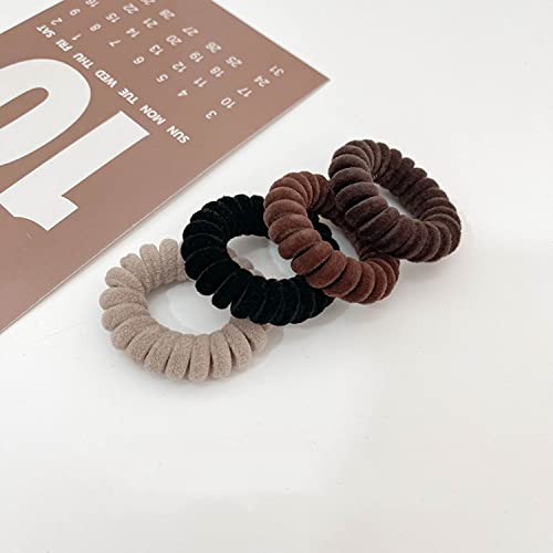 Grutyopkn Hair Ties, Velvet Spiral Hair Ties,4 Pack Elastic Hair Ties thumb #7