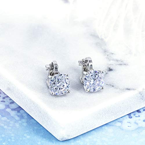 Yoqucol AES054 2 Pairs Clip On Earrings 8Mm Cubic Zirconia Crystal Non Pierced Clip On Stud Earrings thumb #6
