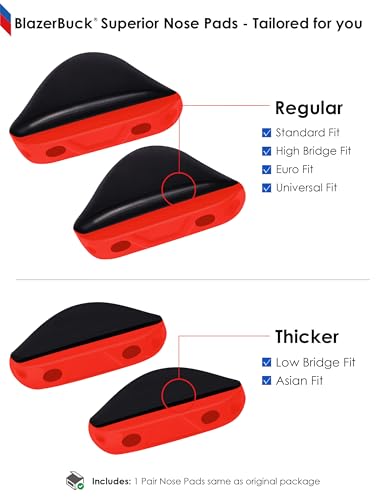 Image of BLAZERBUCK Replacement Nose Pads Piece for Oakley Pit Boss 2 OO9137 / Pit Boss 2 Asian Fit OO9215 Sunglasses