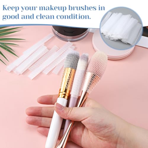 Thread Net Spool Savers, 100 PCS Thread Nets for Spools of Threads Protector Threads Spool Net Cones Nets Cosmetic Makeup Brush Protective Mesh for Sewing Embroidery Machine Quilting, (7x1cm) - Thumbnail 6