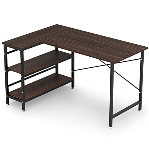 コーナーデスク L字デスク 耐荷重140KG 幅130cm 奥行90cm 高さ75cm パソコンデスク PCデスク 左右入替可能 棚高さ調整可 アジャスター付き テレワーク用 在宅勤務用 収納ラック付き 省スペース 組み立て簡単 頑丈 木製 オフィス シンプル スチール脚 メラミン加工 ゲーミング 作業机 勉強机 幅130cm 奥行90cm 高さ75cm 一