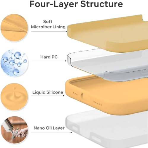 Image of Elzzi Microfiber Logo Cut Cover Compatible for iPhone 15 Plus Case Liquid Silicone Cases Full Body 4 Layer Protective Covers Shockproof Back Cover with High Raised Camera Lips (6.7 Inch, Gold)