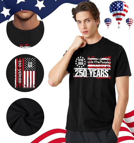 Image of Ithalt Men's American Flag Shirt 4th of July T-Shirt USA Patriotic Tee Shirt Independence Day Top