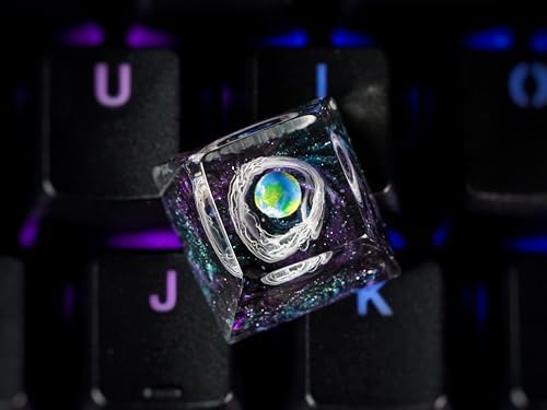 DATKEY Earth Planets Resin Artisan Keycap, Galaxy Spacebar Keycaps, Interstellar Custom Earth Keycaps Handmade Gift for Man Boyfriend On Christmas Valentine Anniversary — view 7