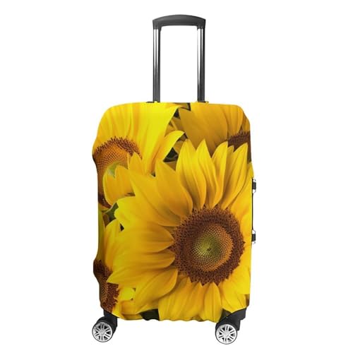 Travel Luggage Cover Elastic Suitcase Protector Anti-Scratch Washable Sunflowers Yellow Flowers Luggage Sleeve Tsa Approved Carry on Covers Baggage Cover Fits 18-32 Inch Luggages