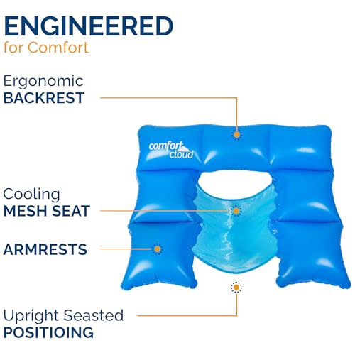 Swimways Comfort Cloud Sling Seat Pool Chair with Fast Inflation & Arm Support, Inflatable Pool Floats for Adults - image 3